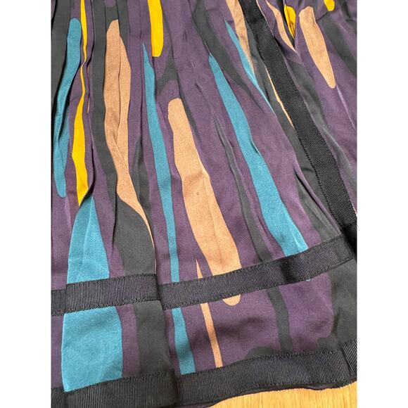 Diane von Furstenberg Multicolor Pleated Flowy Silk Mini Above The Knee Skirt - Picture 4 of 9